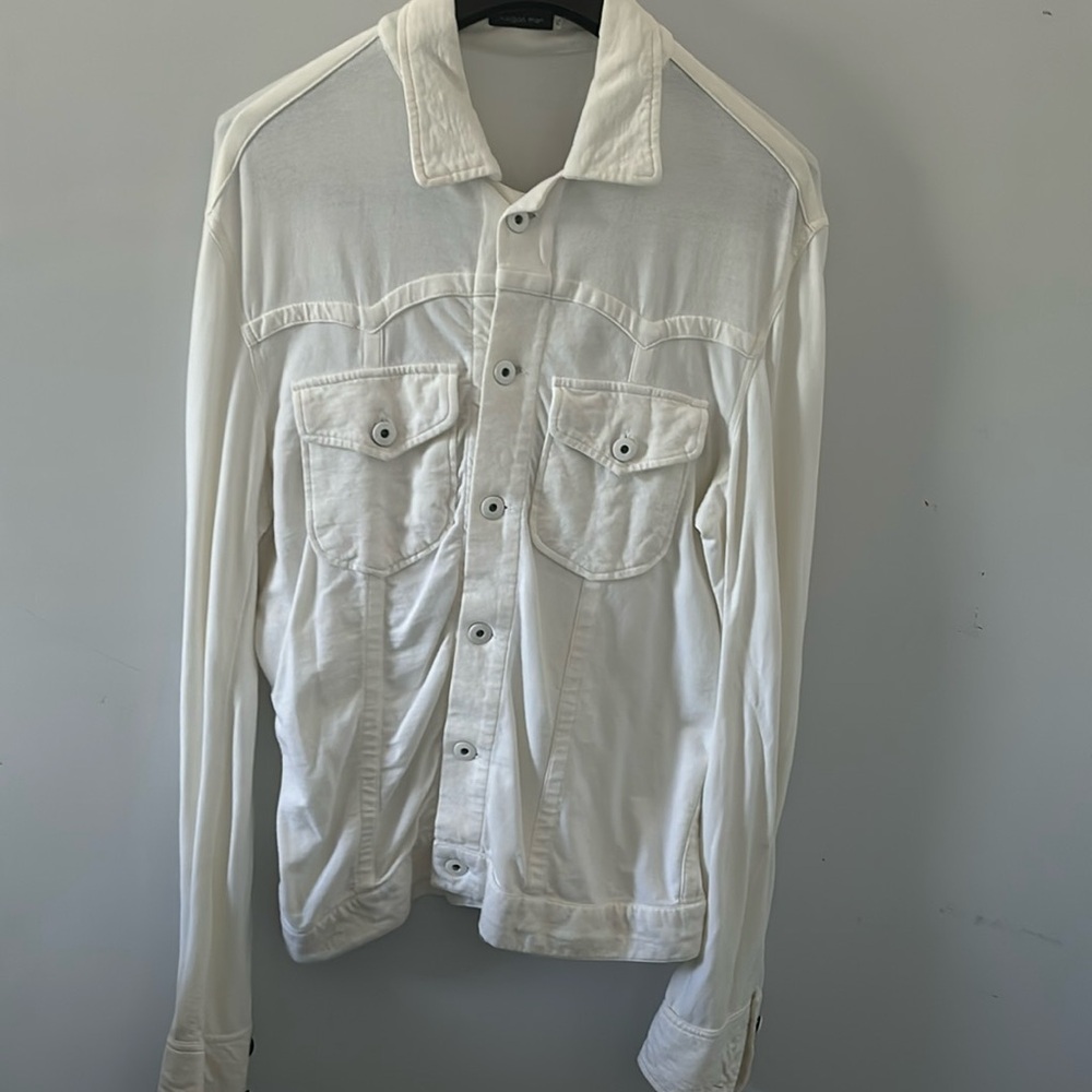 Xagon Men white good condition pre owned white Italian made jacket